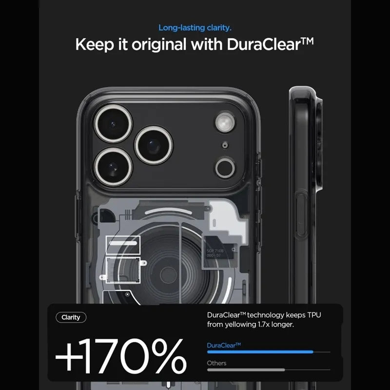 Spigen Ultra Hybrid Mag MagSafe – dėklas, skirtas iPhone 18 Pro Max / 17 Pro Max (Zero One Black)