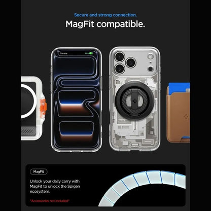 Spigen Ultra Hybrid Mag MagSafe – dėklas, skirtas iPhone 18 Pro Max / 17 Pro Max (Zero One Natural Titanium)
