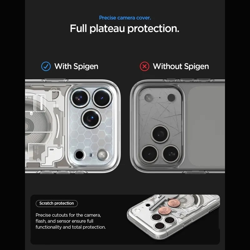 Spigen Ultra Hybrid Mag MagSafe – dėklas, skirtas iPhone 18 Pro Max / 17 Pro Max (Zero One Natural Titanium)
