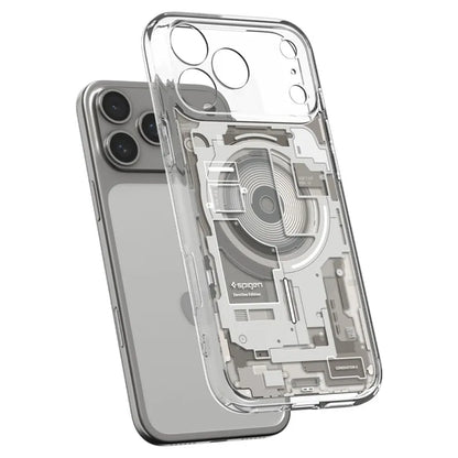 Spigen Ultra Hybrid Mag MagSafe – dėklas, skirtas iPhone 18 Pro Max / 17 Pro Max (Zero One Natural Titanium)