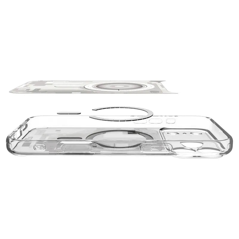 Spigen Ultra Hybrid Mag MagSafe – dėklas, skirtas iPhone 18 Pro Max / 17 Pro Max (Zero One White)