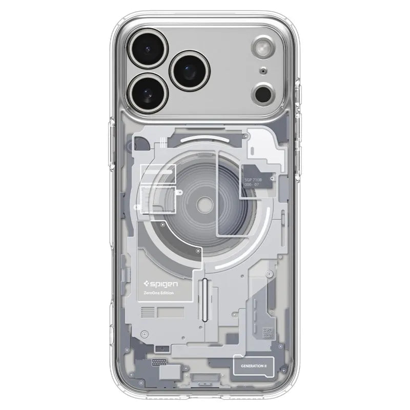 Spigen Ultra Hybrid Mag MagSafe – dėklas, skirtas iPhone 18 Pro Max / 17 Pro Max (Zero One White)