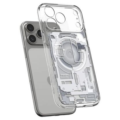 Spigen Ultra Hybrid Mag MagSafe – dėklas, skirtas iPhone 18 Pro Max / 17 Pro Max (Zero One White)