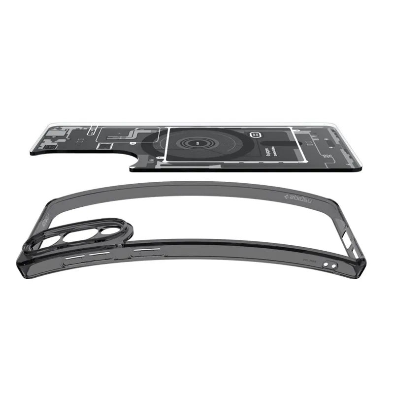 Spigen Ultra Hybrid Mag MagSafe – dėklas, skirtas Samsung Galaxy S25 Edge (Zero One Black)