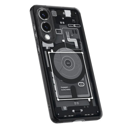 Spigen Ultra Hybrid Mag MagSafe – dėklas, skirtas Samsung Galaxy S25 Edge (Zero One Black)
