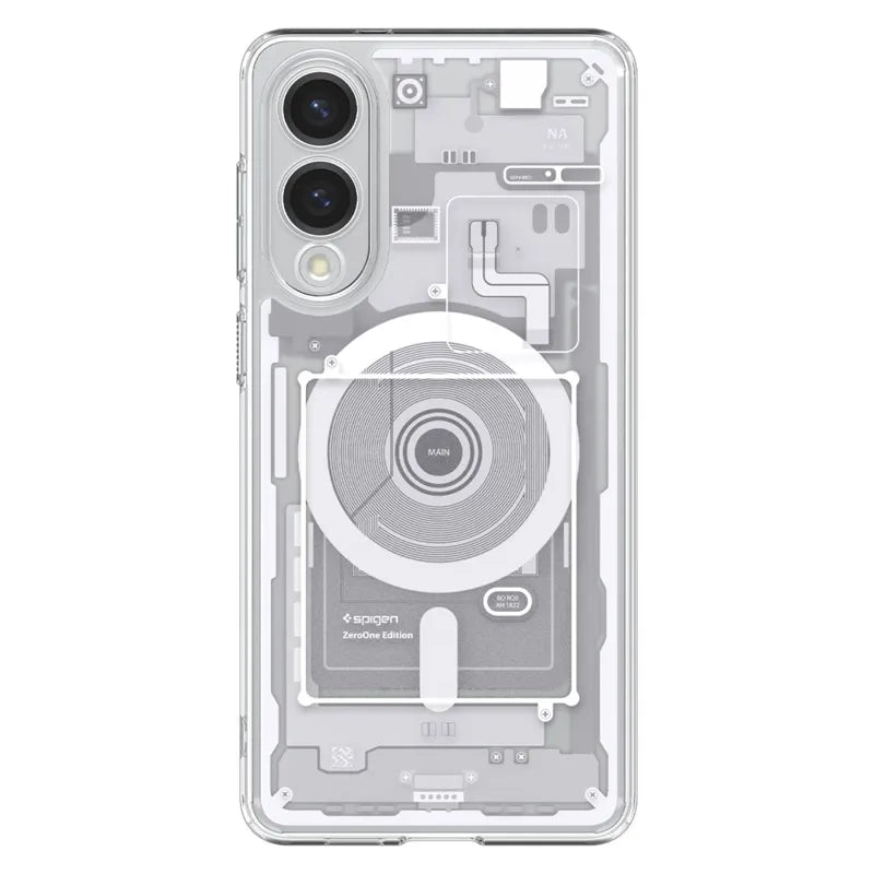 Spigen Ultra Hybrid Mag MagSafe – Dėklas, skirtas Samsung Galaxy S25 Edge (Zero One White)