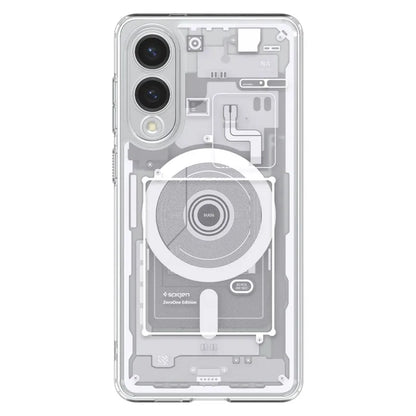 Spigen Ultra Hybrid Mag MagSafe – Dėklas, skirtas Samsung Galaxy S25 Edge (Zero One White)