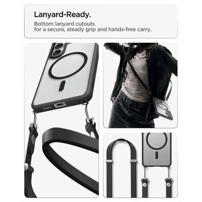 Spigen Ultra Hybrid Mag MagSafe - dėklas, skirtas Samsung Galaxy S26 (Matinis juodas)
