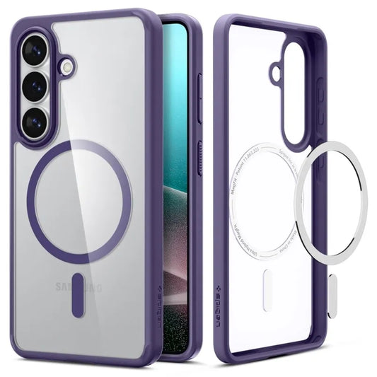Spigen Ultra Hybrid Mag MagSafe dėklas, skirtas Samsung Galaxy S26 (Tamsiai violetinės)