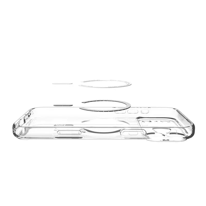 Spigen Ultra Hybrid MagMagSafe dėklas, skirtas iPhone 17 Pro Max (Skaidrus/Tamsiai Mėlynas)