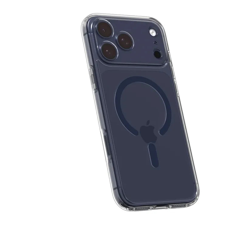 Spigen Ultra Hybrid MagMagSafe dėklas, skirtas iPhone 17 Pro Max (Skaidrus/Tamsiai Mėlynas)