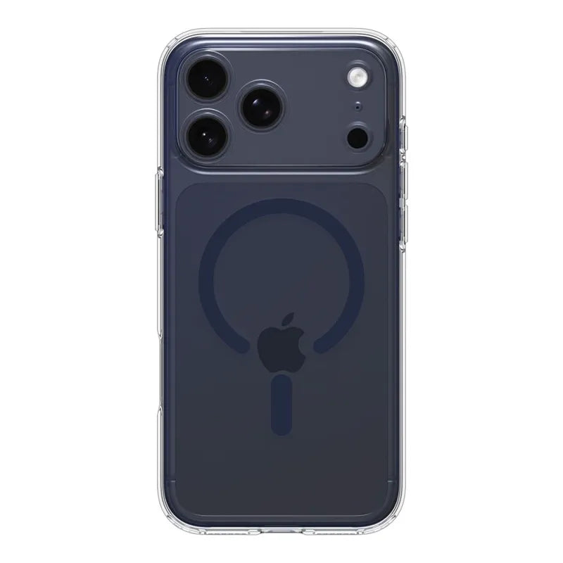 Spigen Ultra Hybrid MagMagSafe dėklas, skirtas iPhone 17 Pro Max (Skaidrus/Tamsiai Mėlynas)