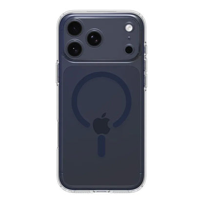 Spigen Ultra Hybrid MagMagSafe dėklas, skirtas iPhone 17 Pro Max (Skaidrus/Tamsiai Mėlynas)