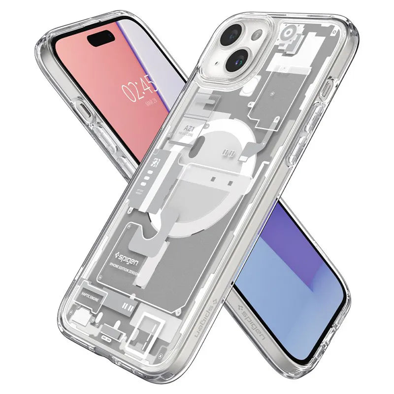 Spigen Ultra Hybrid MagSafe – dėklas, skirtas „iPhone 15 Plus“ (Zero One White)