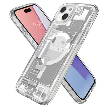 Spigen Ultra Hybrid MagSafe – dėklas, skirtas „iPhone 15 Plus“ (Zero One White)