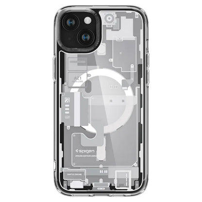 Spigen Ultra Hybrid MagSafe – dėklas, skirtas „iPhone 15 Plus“ (Zero One White)