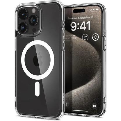 Spigen Ultra Hybrid MagSafe – dėklas, skirtas „iPhone 15 Pro Max“ (baltas)