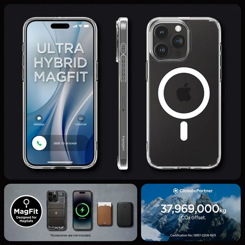 Spigen Ultra Hybrid MagSafe – dėklas, skirtas „iPhone 15 Pro Max“ (baltas)