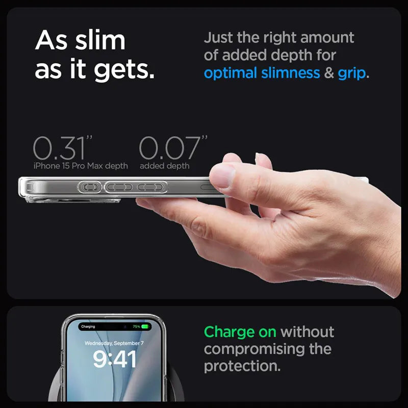 Spigen Ultra Hybrid MagSafe – dėklas, skirtas „iPhone 15 Pro Max“ (baltas)