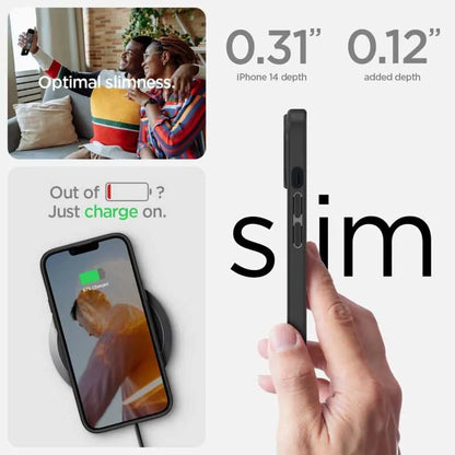 Spigen Ultra Hybrid Matte – dėklas, skirtas iPhone 15 Plus / iPhone 14 Plus (matinė juoda)
