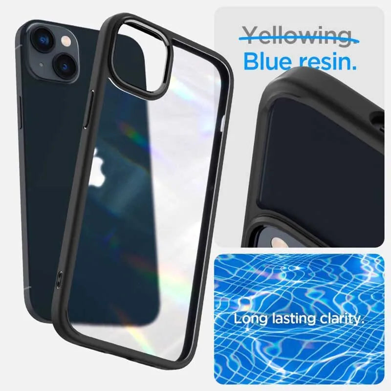 Spigen Ultra Hybrid Matte – dėklas, skirtas iPhone 15 Plus / iPhone 14 Plus (matinė juoda)
