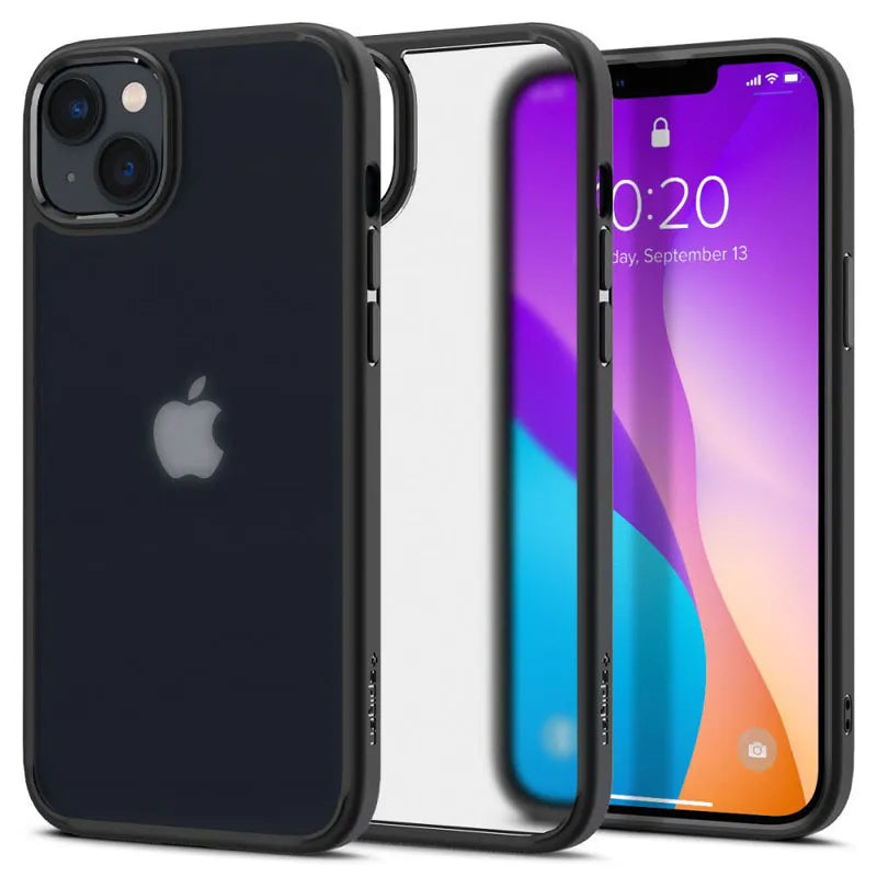 Spigen Ultra Hybrid Matte – dėklas, skirtas iPhone 15 Plus / iPhone 14 Plus (matinė juoda)