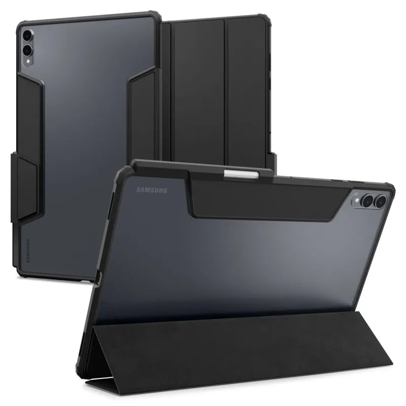 „Spigen Ultra Hybrid Pro“ – dėklas, skirtas „Samsung Galaxy Tab S12 Ultra“ / „S11 Ultra“ 14,6″ (juodas)
