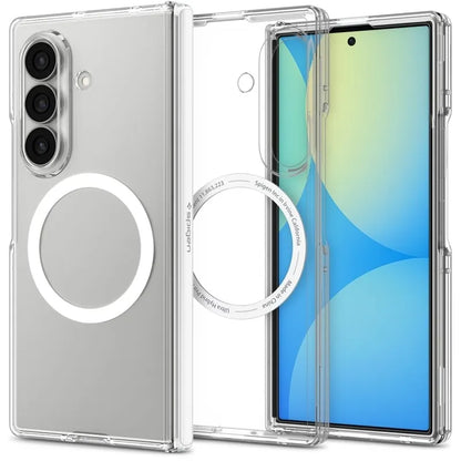 Spigen Ultra Hybrid Pro MagSafe – dėklas „Samsung Galaxy Z Fold 8 Ultra“ (skaidrus / baltas)