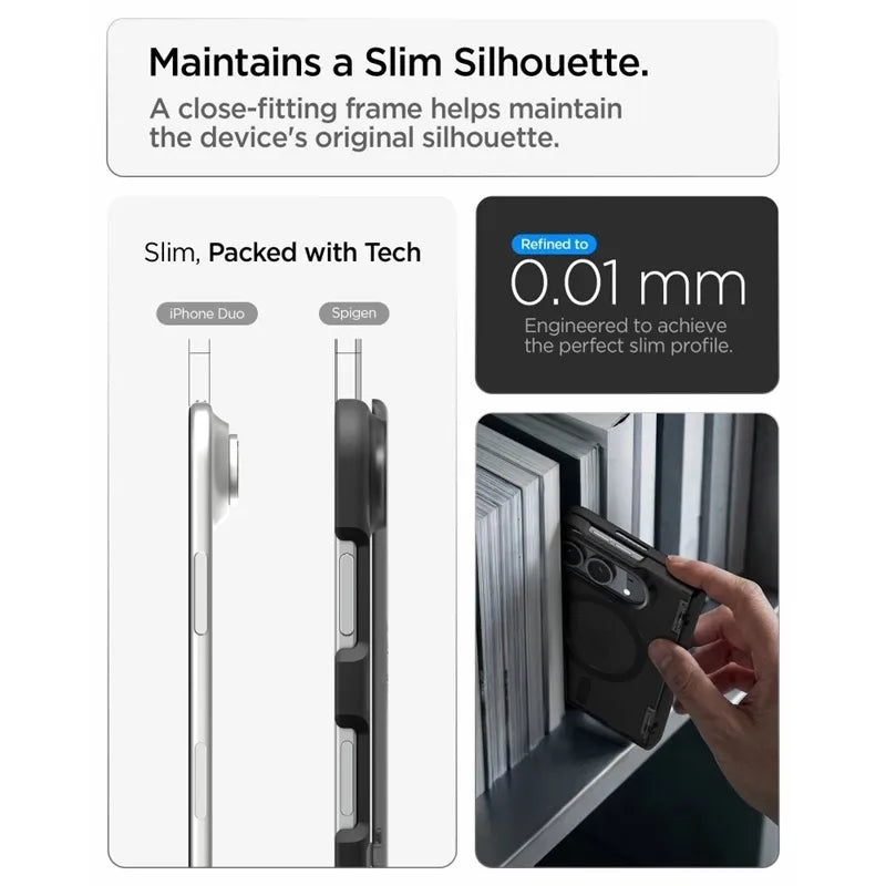 Spigen Ultra Hybrid Pro MagSafe – „iPhone Duo“ dėklas (Frost Black)