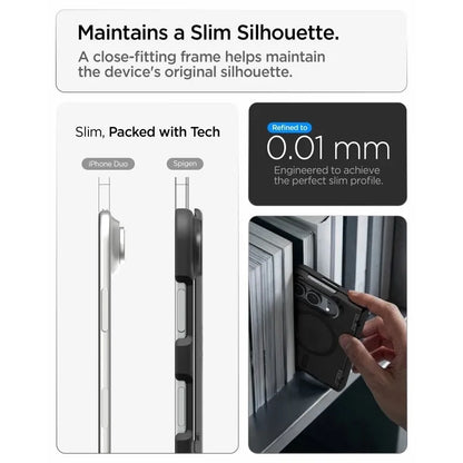 Spigen Ultra Hybrid Pro MagSafe – „iPhone Duo“ dėklas (Frost Black)