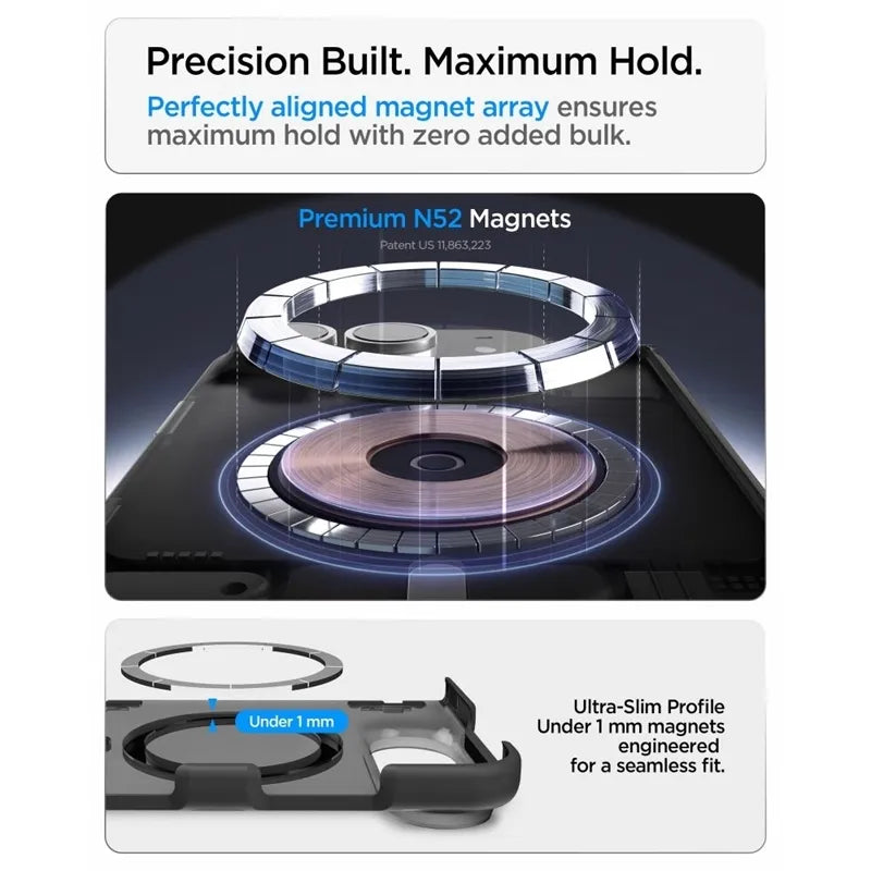 Spigen Ultra Hybrid Pro MagSafe – „iPhone Duo“ dėklas (Frost Black)