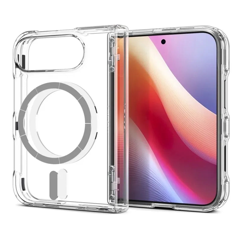 „Spigen Ultra Hybrid Pro MagSafe“ – „iPhone Duo“ dėklas (skaidrus / baltas)