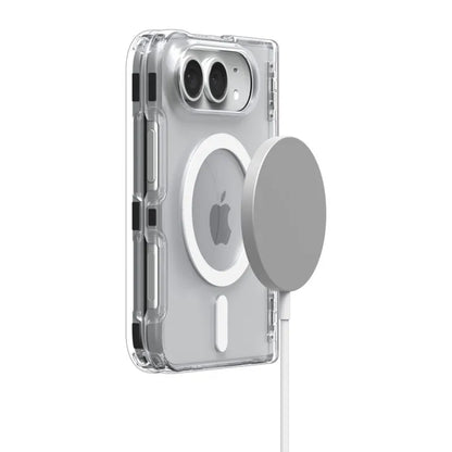 „Spigen Ultra Hybrid Pro MagSafe“ – „iPhone Duo“ dėklas (skaidrus / baltas)