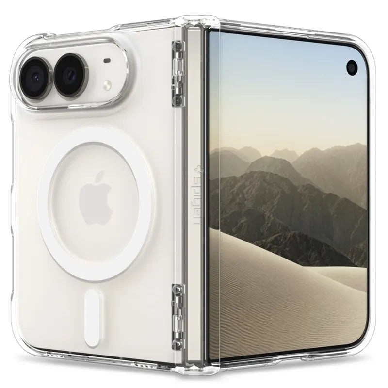 „Spigen Ultra Hybrid Pro MagSafe“ – „iPhone Duo“ dėklas (skaidrus / baltas)