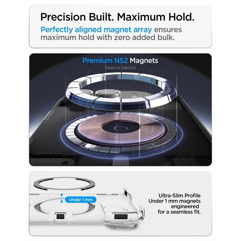 „Spigen Ultra Hybrid Pro MagSafe“ – „iPhone Duo“ dėklas (skaidrus / baltas)