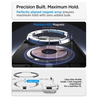 „Spigen Ultra Hybrid Pro MagSafe“ – „iPhone Duo“ dėklas (skaidrus / baltas)