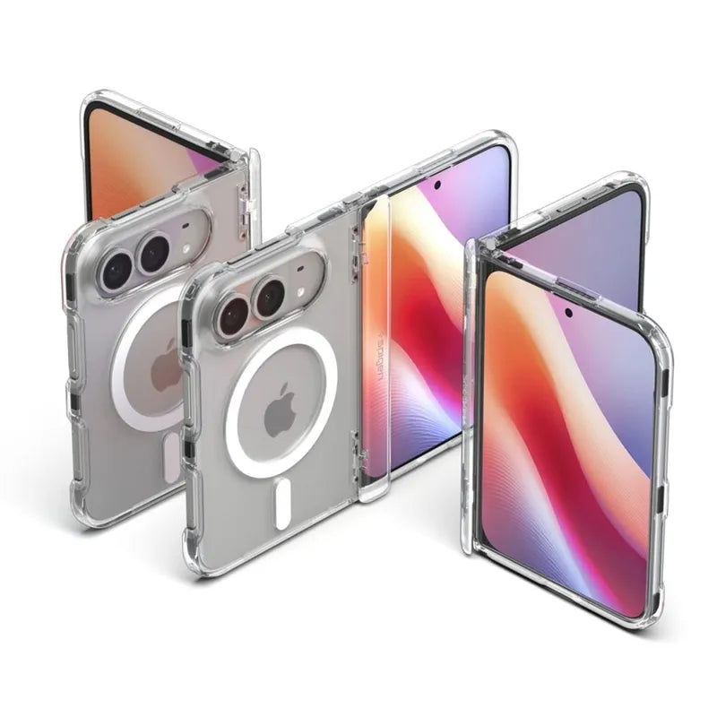 „Spigen Ultra Hybrid Pro MagSafe“ – „iPhone Duo“ dėklas (skaidrus / baltas)