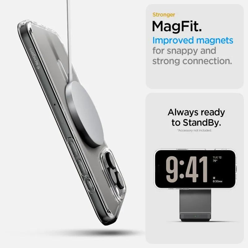 Spigen Ultra Hybrid T Mag MagSafe – dėklas, skirtas iPhone 16 Pro (baltas)