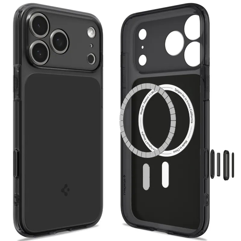 „Spigen Ultra Hybrid T Mag MagSafe“ – dėklas, skirtas „iPhone 18 Pro“ / „17 Pro“ (matinė juoda)