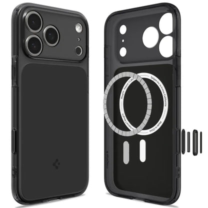 „Spigen Ultra Hybrid T Mag MagSafe“ – dėklas, skirtas „iPhone 18 Pro“ / „17 Pro“ (matinė juoda)