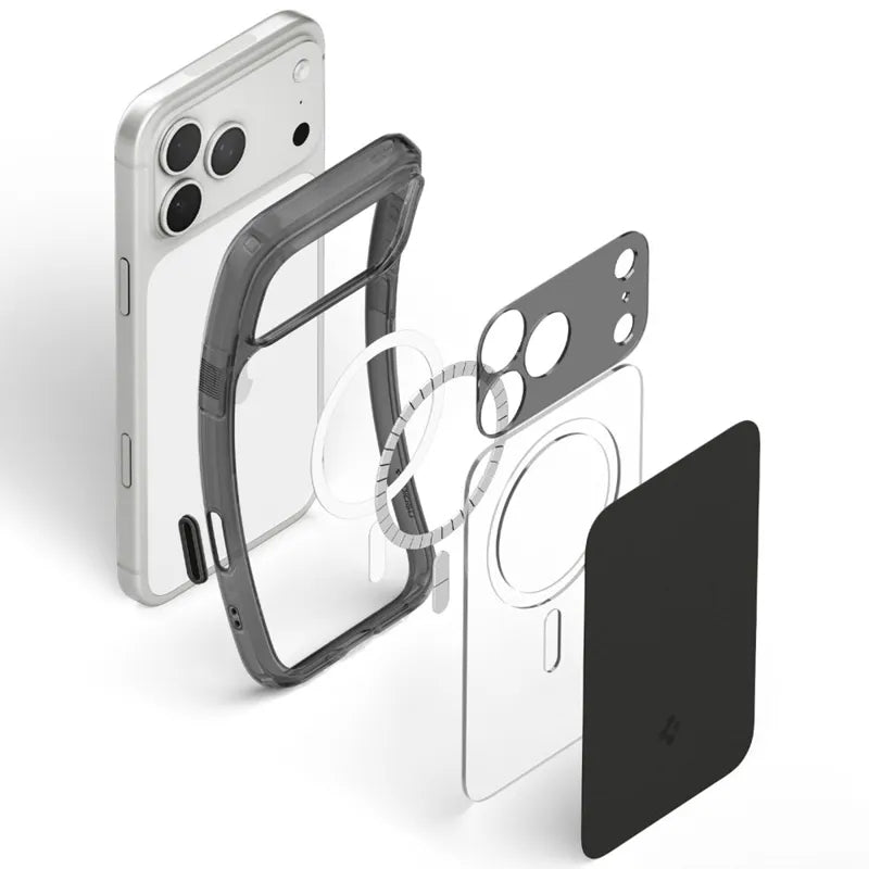 „Spigen Ultra Hybrid T Mag MagSafe“ – dėklas, skirtas „iPhone 18 Pro“ / „17 Pro“ (matinė juoda)