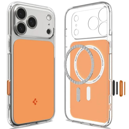 Spigen Ultra Hybrid T Mag MagSafe – dėklas, skirtas iPhone 18 Pro Max / 17 Pro Max (blizgi oranžinė)