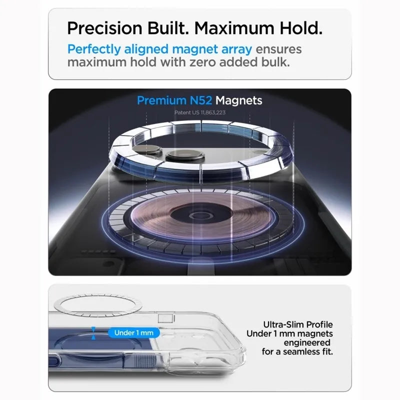 „Spigen Ultra Hybrid T Mag MagSafe“ – dėklas, skirtas „iPhone 18 Pro Max“ / „17 Pro Max“ (matinė mėlyna spalva)