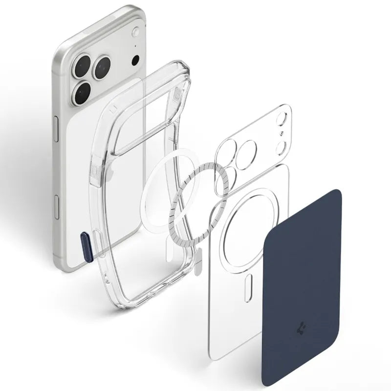 „Spigen Ultra Hybrid T Mag MagSafe“ – dėklas, skirtas „iPhone 18 Pro Max“ / „17 Pro Max“ (matinė mėlyna spalva)