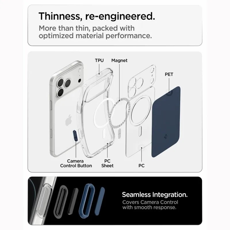 „Spigen Ultra Hybrid T Mag MagSafe“ – dėklas, skirtas „iPhone 18 Pro Max“ / „17 Pro Max“ (matinė mėlyna spalva)