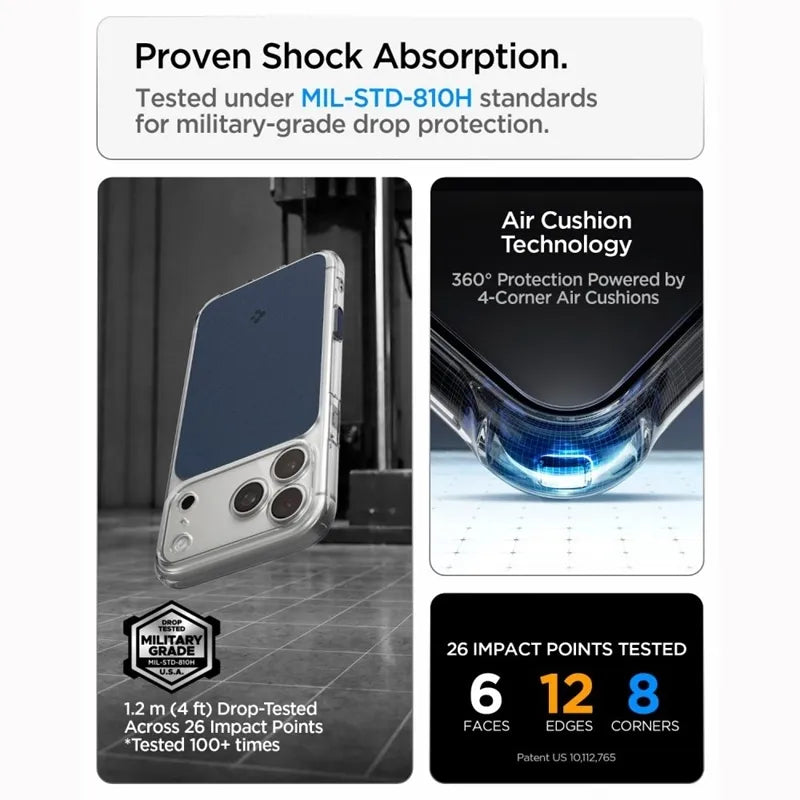 „Spigen Ultra Hybrid T Mag MagSafe“ – dėklas, skirtas „iPhone 18 Pro Max“ / „17 Pro Max“ (matinė mėlyna spalva)