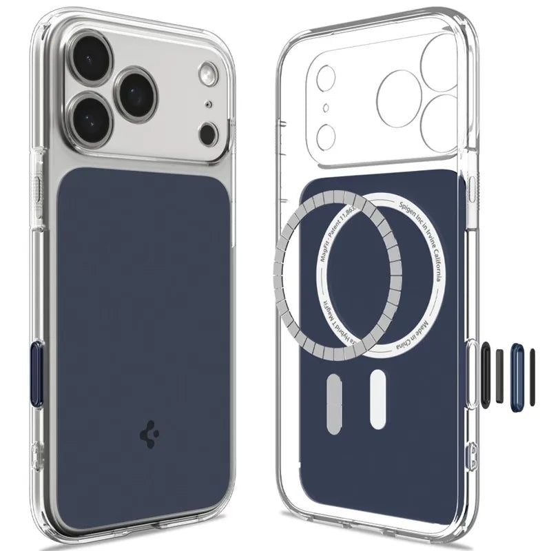 „Spigen Ultra Hybrid T Mag MagSafe“ – dėklas, skirtas „iPhone 18 Pro Max“ / „17 Pro Max“ (matinė mėlyna spalva)
