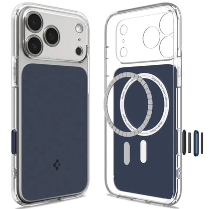 „Spigen Ultra Hybrid T Mag MagSafe“ – dėklas, skirtas „iPhone 18 Pro Max“ / „17 Pro Max“ (matinė mėlyna spalva)