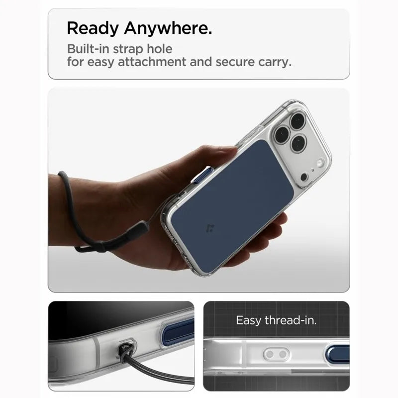 „Spigen Ultra Hybrid T Mag MagSafe“ – dėklas, skirtas „iPhone 18 Pro Max“ / „17 Pro Max“ (matinė mėlyna spalva)