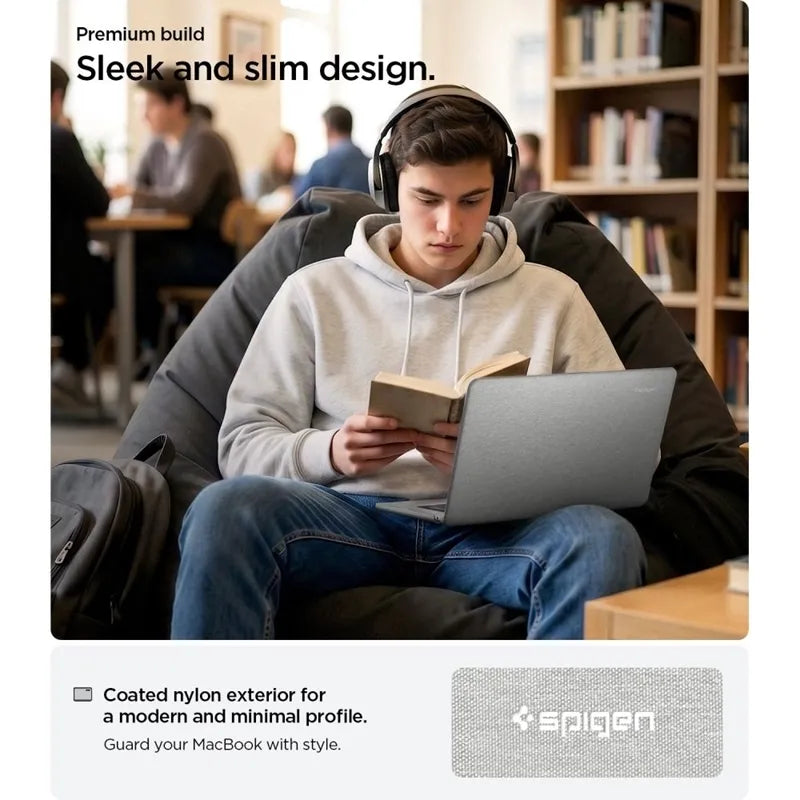 Spigen Urban Fit – dėklas „MacBook Air 15““ (M5/M4/M3/M2/2026-2023) („Heather Grey“ spalvos)